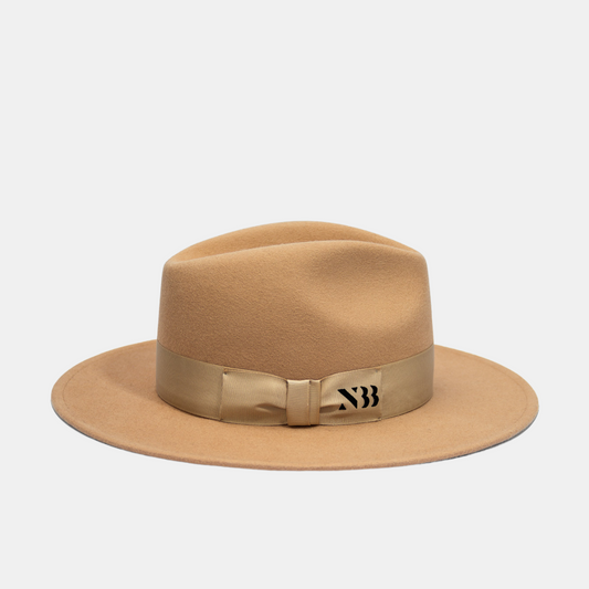 NTHIRTYTHREE - N33 - Fedora Felt Hat - Rancher Desert Sand - artisan-made handmade in Europe wide brim. Made in Wasaw. Artisan made fedora hats. Sustainable Headwear, Luxury Hats