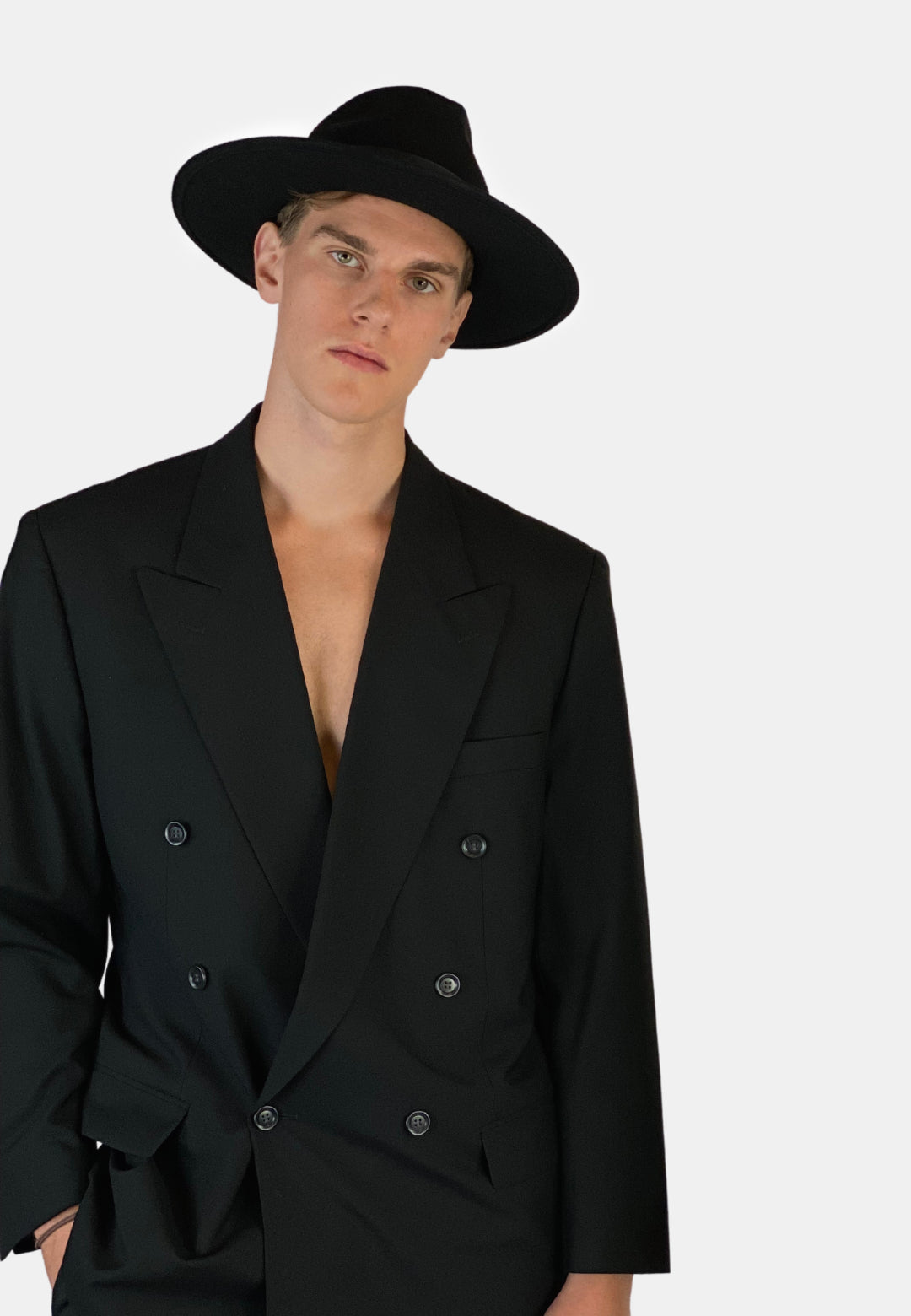 NTHIRTYTHREE - N33 - Handcrafted Wide Brim Fedora Felt Hat - Rancher Coal Black, artisan made, handmade, organic felt hat, Fedora Hut, Filzhut, handgefertigt, made in Europe,