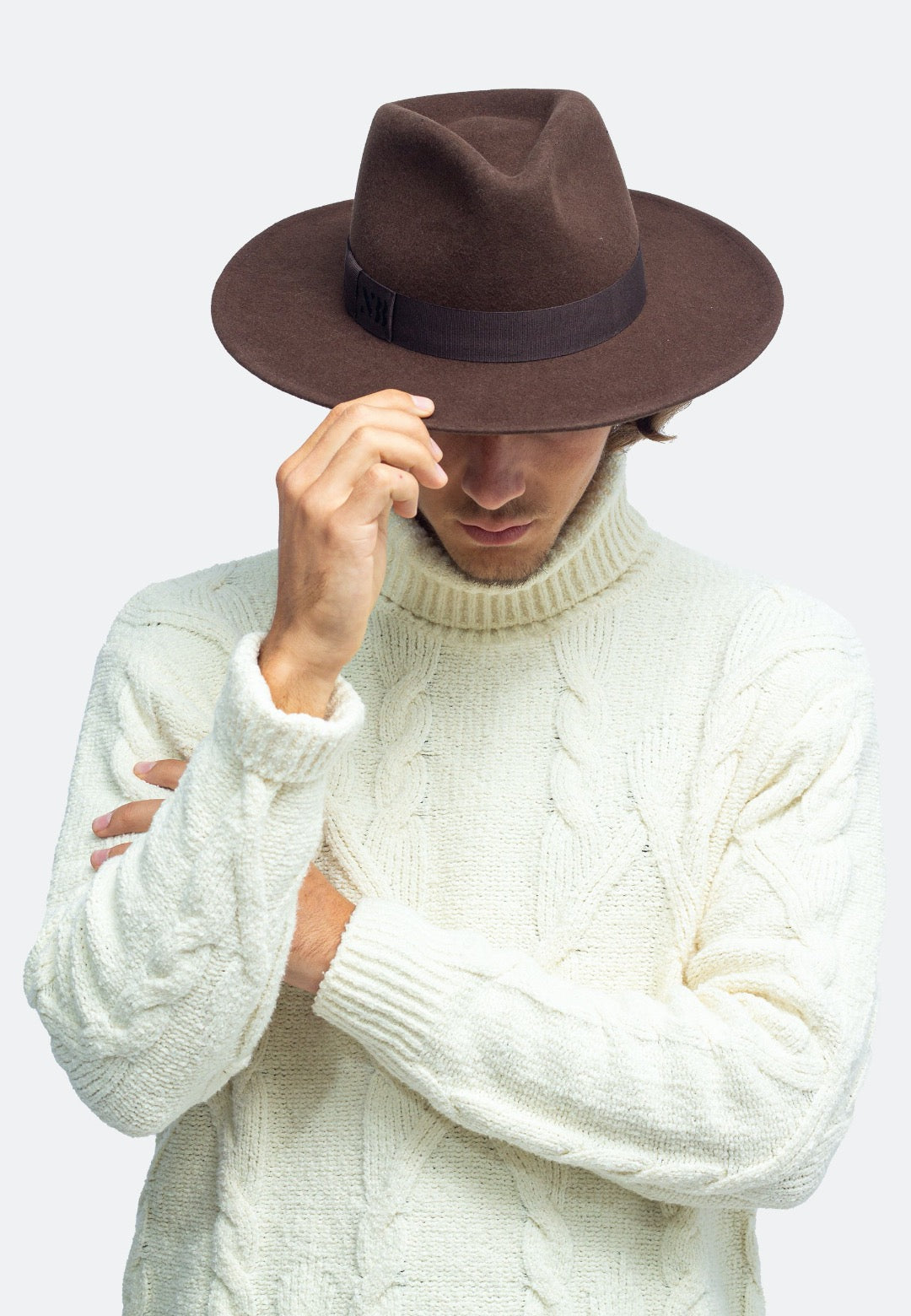 NTHIRTYTHREE N33 - Handcrafted Wide Brim Fedora Felt Hat - Signature Mocha